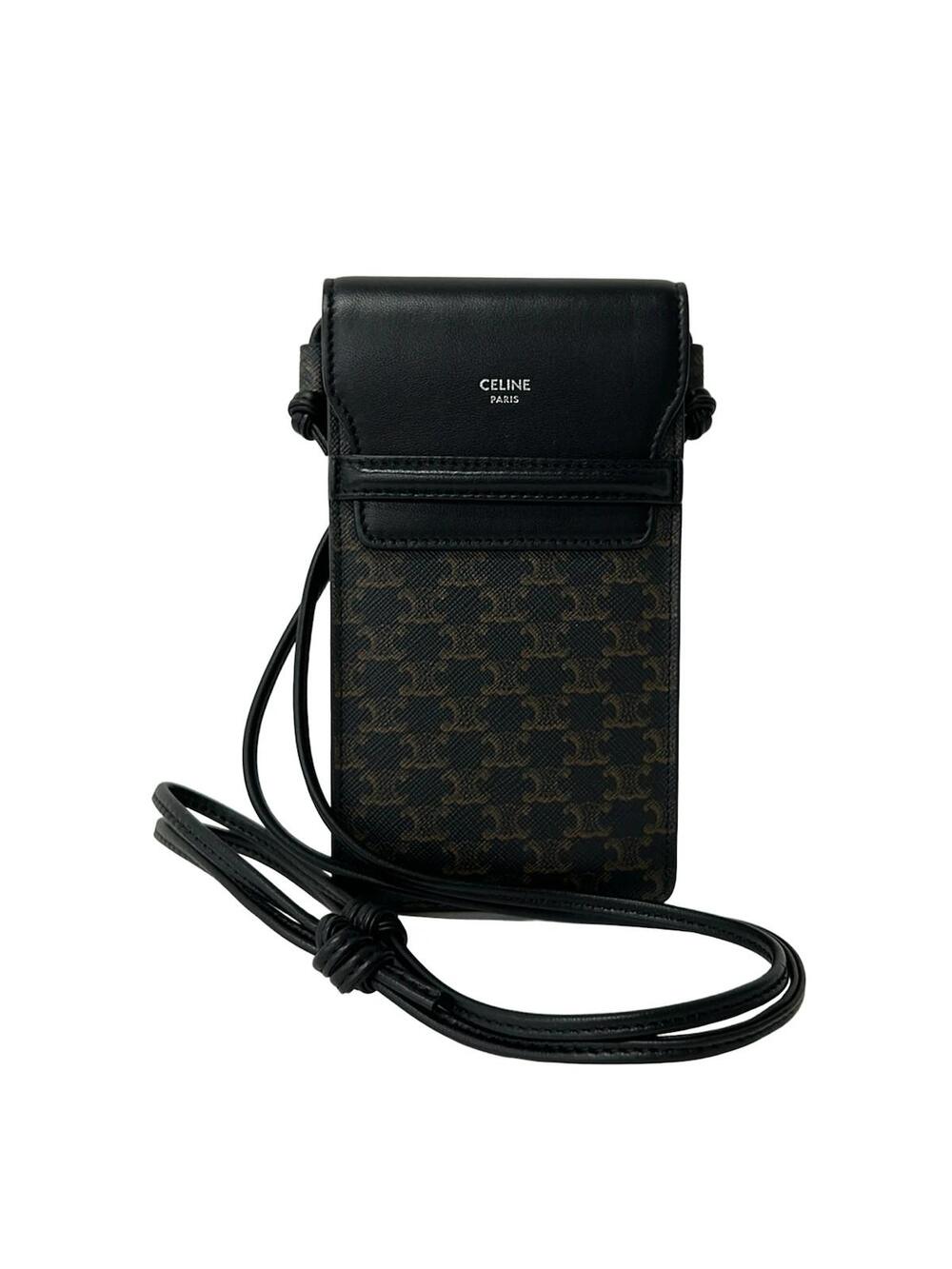 Celine Trionf Phone Pouch Black Dark #358421C64B